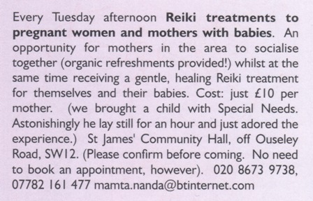 Family SouthWest article Reiki mothers babies children Dec 2004